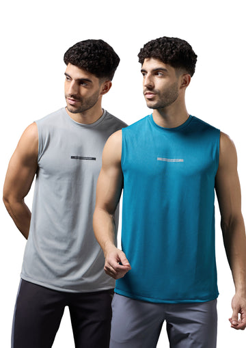 Men Solid Slim Fit Sports Innerwear Vest with TECHNOCOOL+ (Pack of 2)