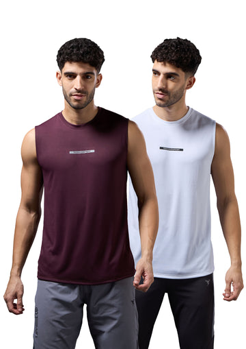 Men Solid Slim Fit Sports Innerwear Vest with TECHNOCOOL+ (Pack of 2)