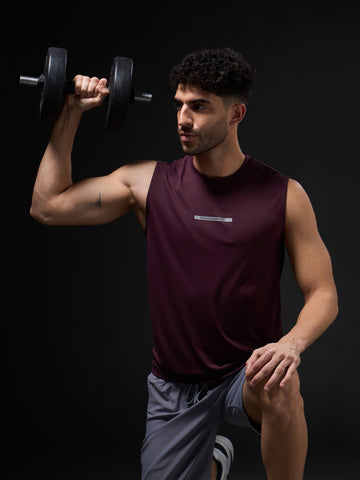 Men Solid Slim Fit Sports Innerwear Vest with TECHNOCOOL+