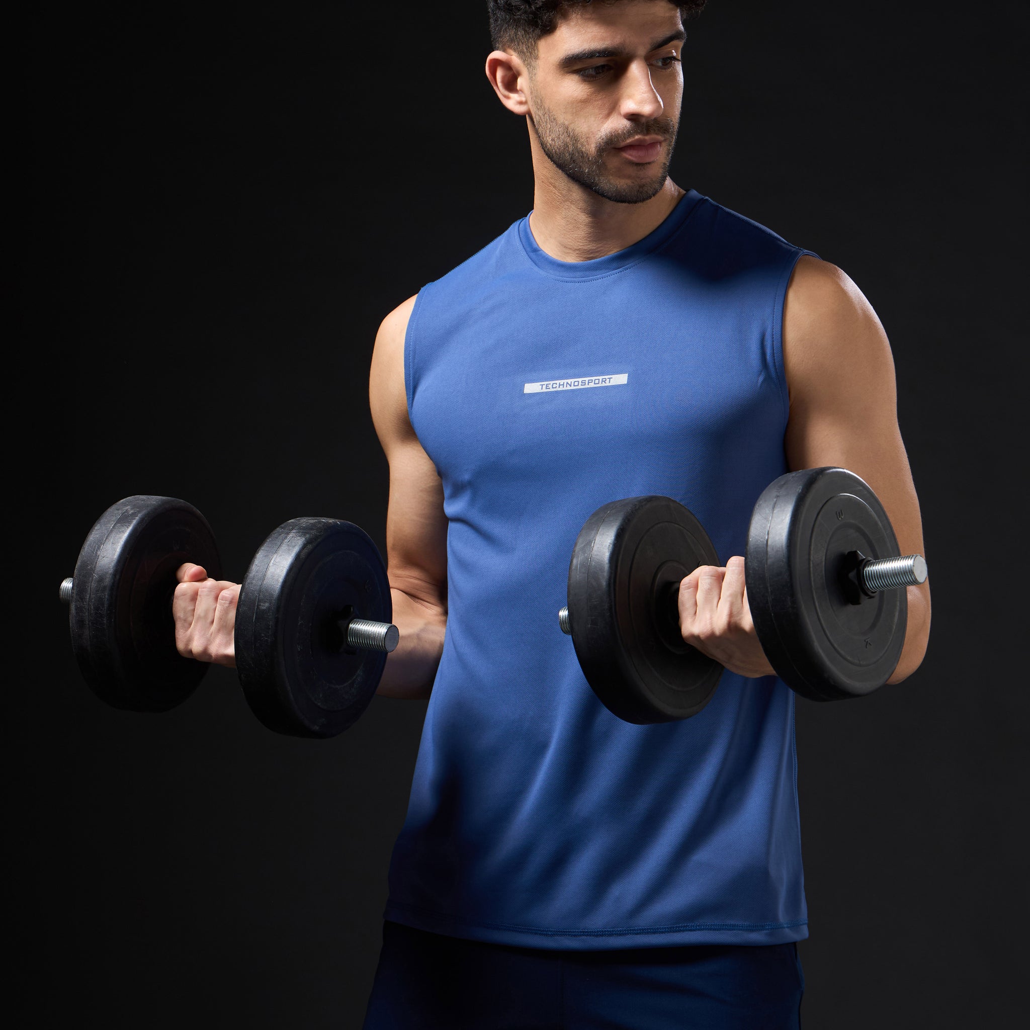 Men Solid Slim Fit Sports Innerwear Vest with TECHNOCOOL+