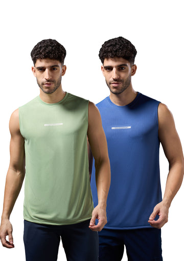 Men Solid Slim Fit Sports Innerwear Vest with TECHNOCOOL+ (Pack of 2)