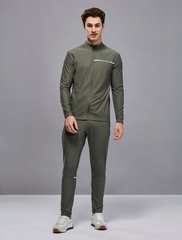 Men Solid Slim Fit Mock Tracksuits with DURACOOL+