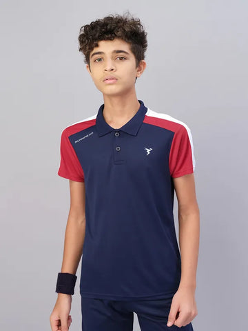 Boys Colorblock Slim Fit Polo T-shirt with TECHNO COOL