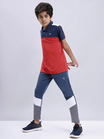 Boys Colorblock Slim Fit Polo T-shirt with TECHNO COOL+