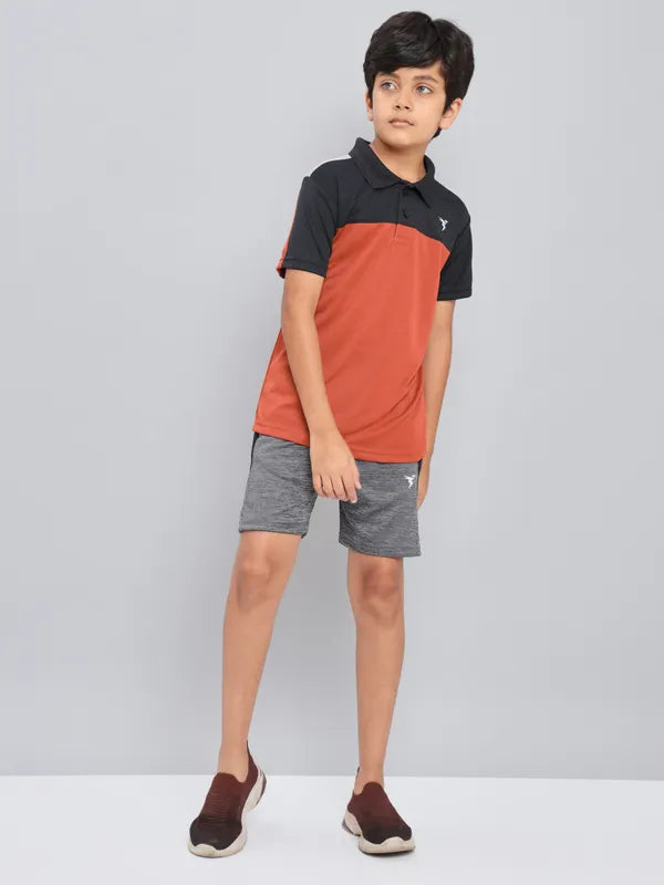 Boys Colorblock Slim Fit Polo T-shirt with TECHNO COOL+