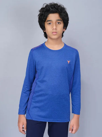 Boys Melange Slim Fit Crew Neck T-shirt with DOUBLE COOL