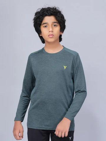 Boys Melange Slim Fit Crew Neck T-shirt with DOUBLE COOL