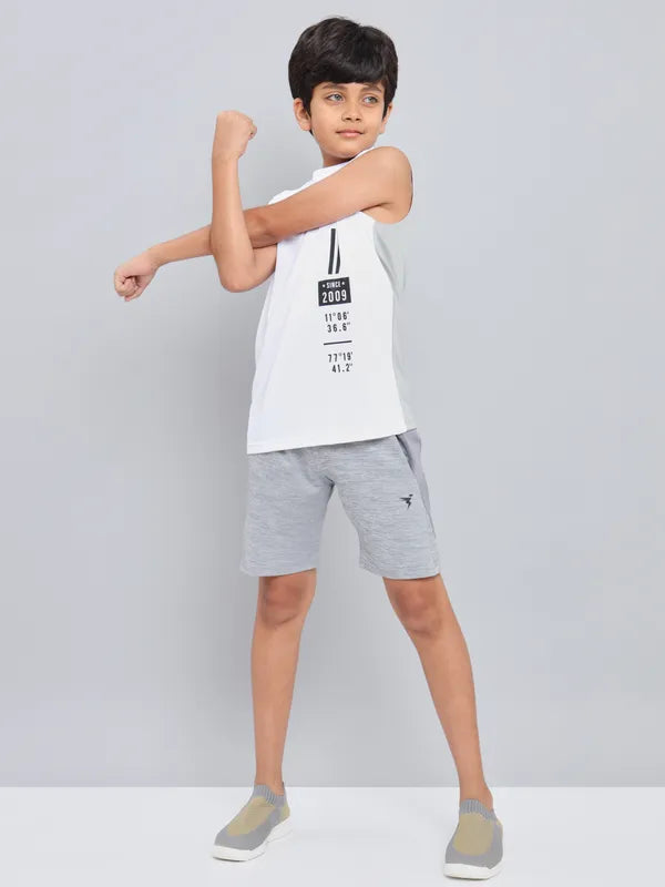 Boys Printed Slim Fit Crew Neck T-shirt with TECHNO GUARD