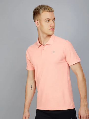 Men Solid Slim Fit Polo T-shirt with MATPIQ