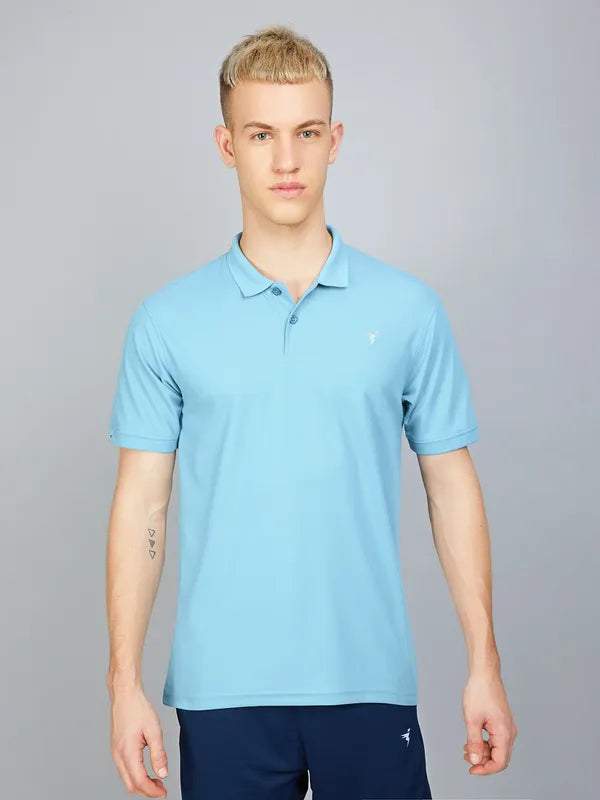 Men Solid Slim Fit Polo T-shirt with MATPIQ