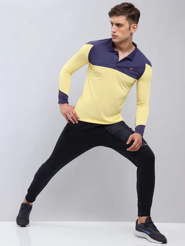 Men Colorblock Slim Fit Polo T-shirt with TECHNO COOL+