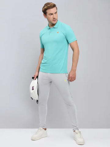 Men Solid Slim Fit Polo T-shirt with MATPIQ