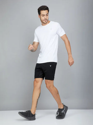 Men Solid Slim Fit Shorts with TECHNO DRY