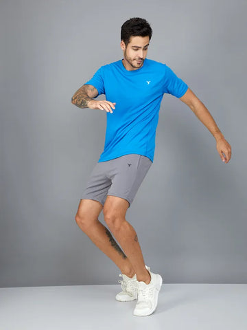 Men Solid Slim Fit Shorts with TECHNO DRY