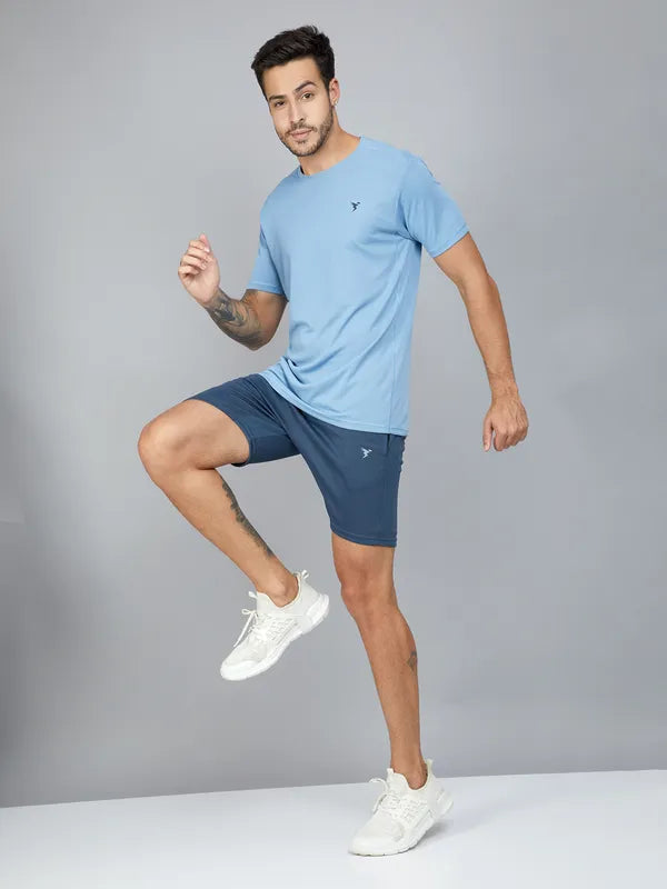 Men Solid Slim Fit Shorts with TECHNO DRY