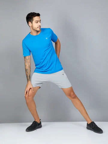 Men Solid Slim Fit Shorts with TECHNO DRY