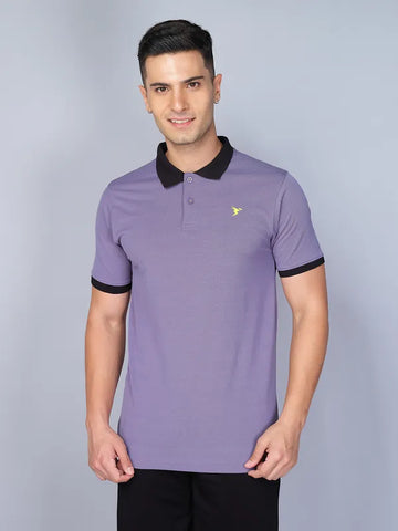 Men Colorblock Slim Fit Polo T-shirt with ELASTO PLUS