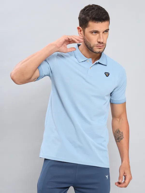 Men Colorblock Slim Fit Polo T-shirt with ELASTO PLUS