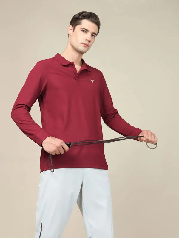 Men Solid Slim Fit Polo T-shirt with MATPIQ