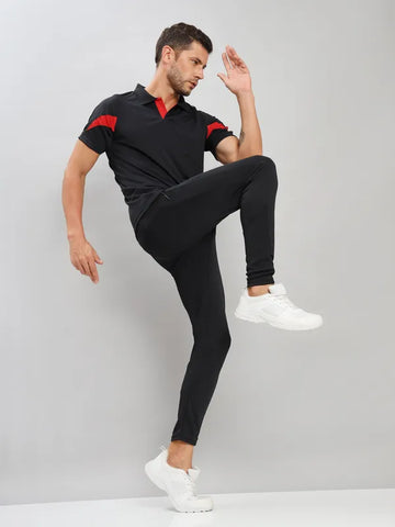 Men Colorblock Slim Fit Polo T-shirt with TECHNO COOL+