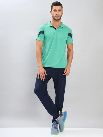 Men Colorblock Slim Fit Polo T-shirt with TECHNO COOL+