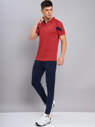 Men Colorblock Slim Fit Polo T-shirt with TECHNO COOL+