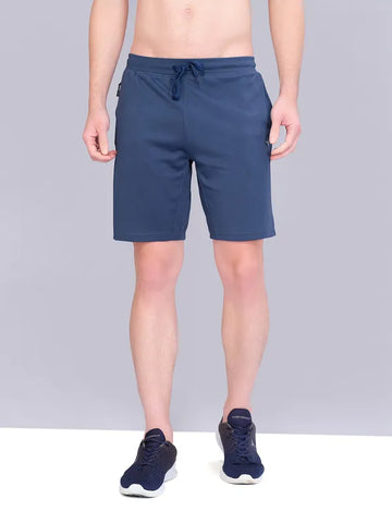 Men Solid Slim Fit Shorts with ELASTO PLUS