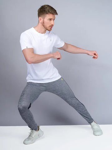 Men Melange Slim Fit Trackpants with TECHNO GUARD