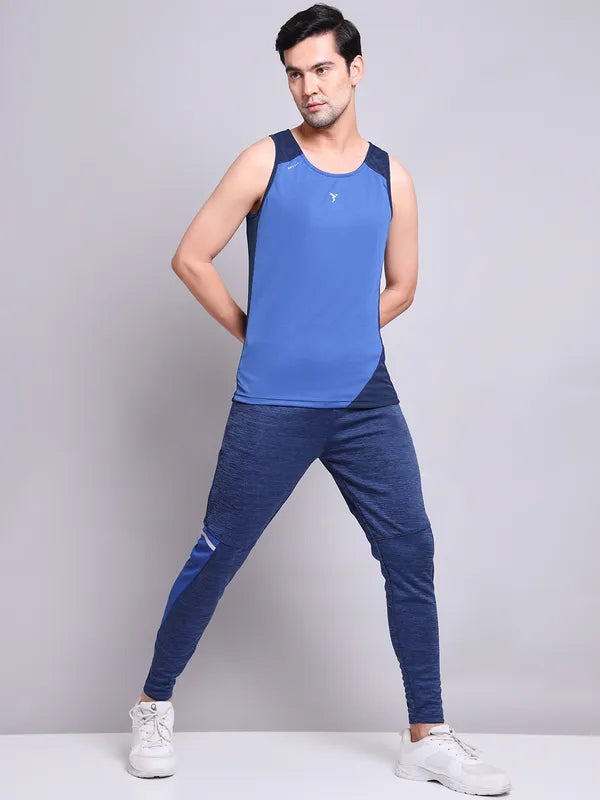 Men Colorblock Slim Fit Scoop Neck Innerwear Vest with TECHNO COOL+