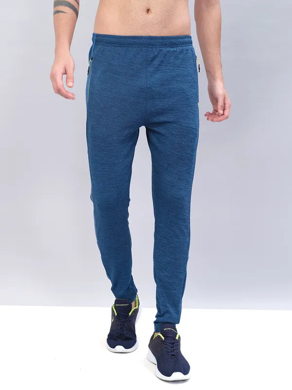 Men Melange Slim Fit Trackpants with TECHNO DRY