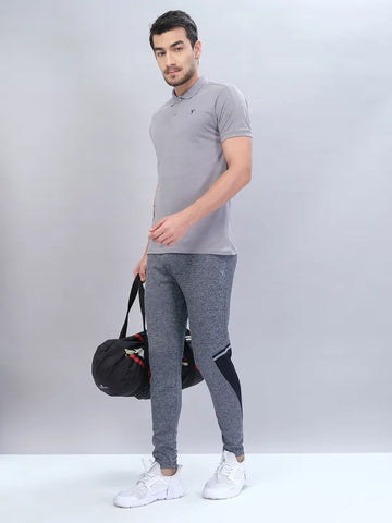 Men Melange Slim Fit Trackpants with TECHNO DRY