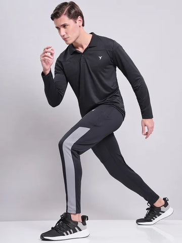 Men Colorblock Slim Fit Trackpants with TECHNO DRY