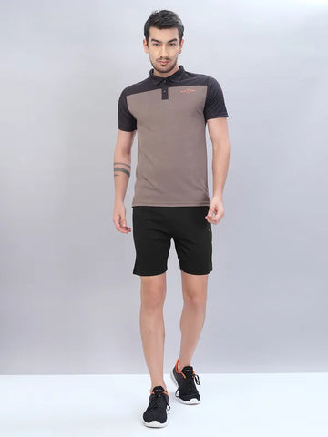 Men Solid Slim Fit Shorts with TECHNO DRY