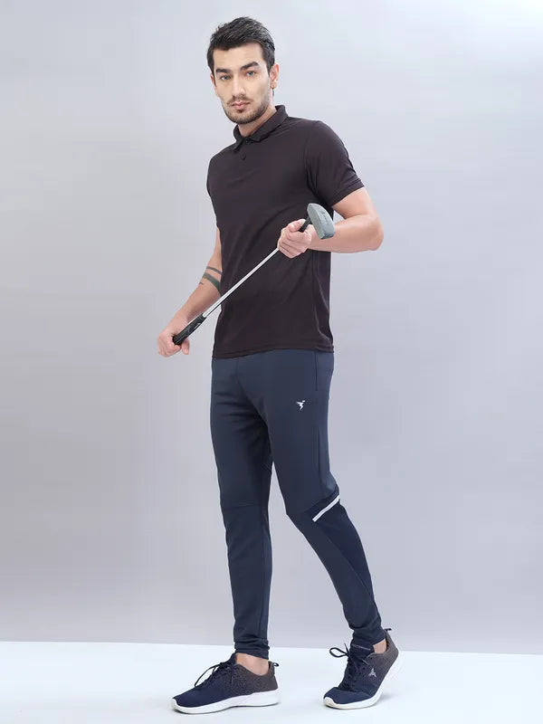 Men Solid Slim Fit Trackpants with TECHNO DRY