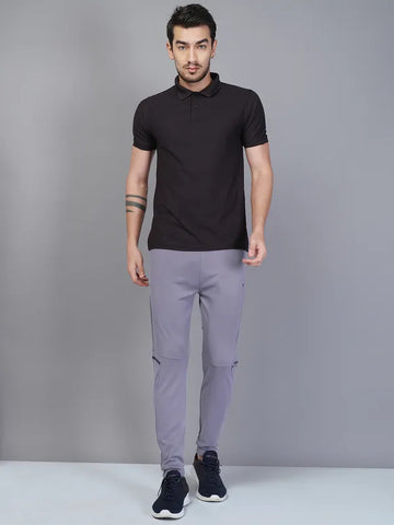 Men Solid Slim Fit Trackpants with TECHNO DRY