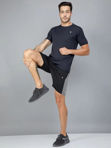 Men Colorblock Slim Fit Shorts with TECHNO DRY