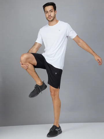 Men Solid Slim Fit Shorts with TECHNO DRY