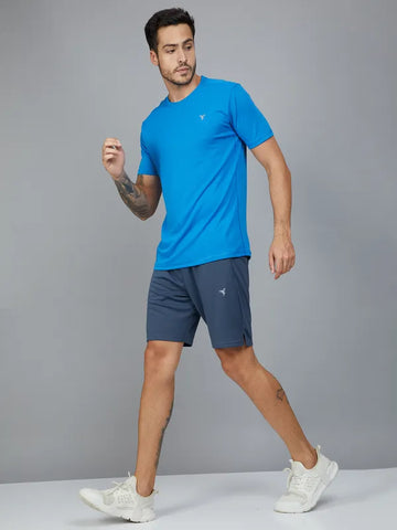 Men Solid Slim Fit Shorts with TECHNO DRY