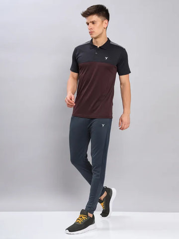 Men Colorblock Slim Fit Polo T-shirt with TECHNO COOL+