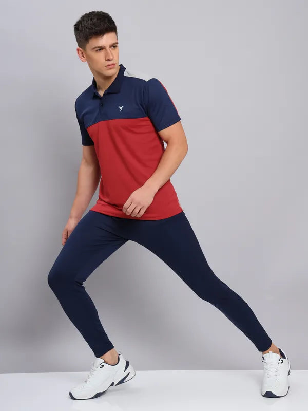 Men Colorblock Slim Fit Polo T-shirt with TECHNO COOL+