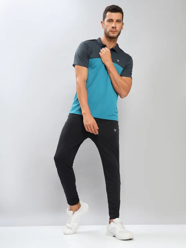 Men Colorblock Slim Fit Polo T-shirt with TECHNO COOL+