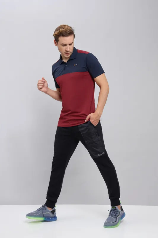 Men Colorblock Slim Fit Polo T-shirt with TECHNO COOL+