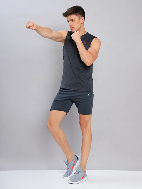 Men Melange Slim Fit Crew Neck Innerwear Vest with DOUBLE COOL