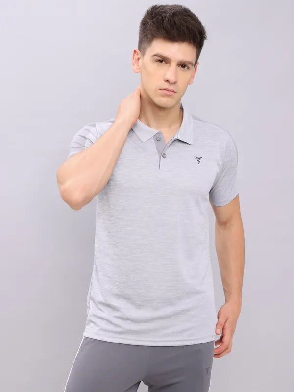 Men Melange Slim Fit Polo T-shirt with DOUBLE COOL