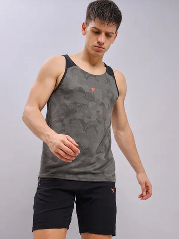 Men Colorblock Slim Fit Crew Neck Innerwear Vest with VENTMESH