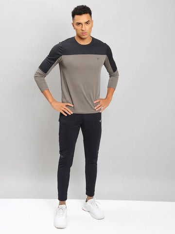 Men Colorblock Slim Fit Crew Neck T-shirt with TECHNO COOL+