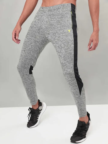 Men Melange Slim Fit Trackpants with TECHNO DRY