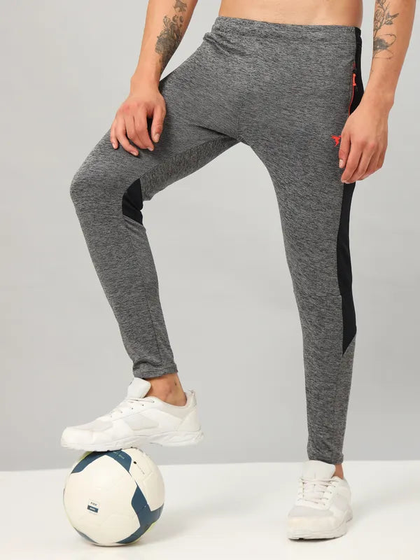 Men Melange Slim Fit Trackpants with TECHNO DRY