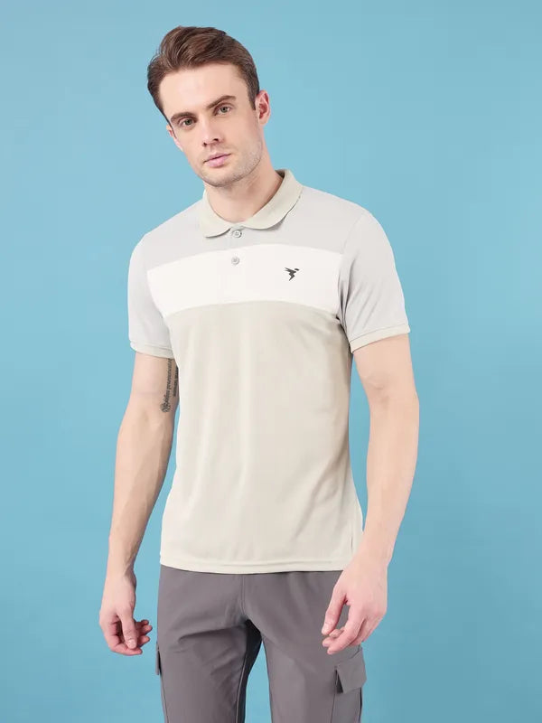 Men Colorblock Slim Fit Polo T-shirt with TECHNO COOL+