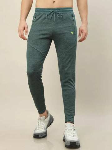 Men Melange Slim Fit Trackpants with TECHNO DRY